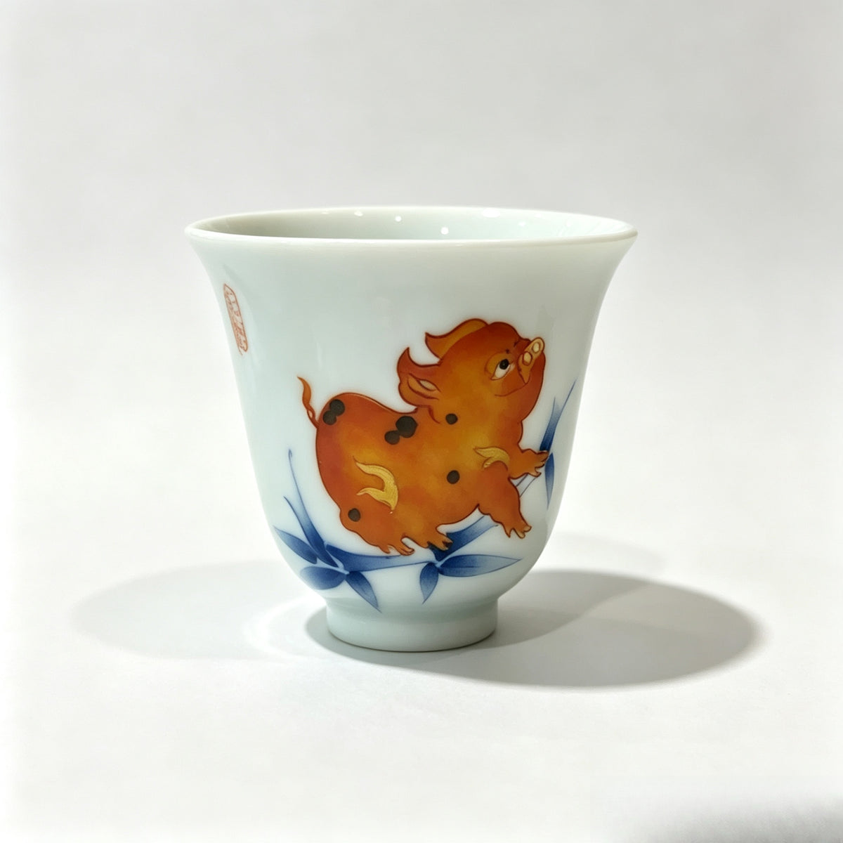 Flying Pig Porcelain Egg Cup, 40 ml Small Tea Cup angle 7