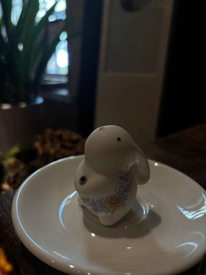 Blue-and-White Rabbit Porcelain Incense Holder for Calm Desk Rituals angle 0