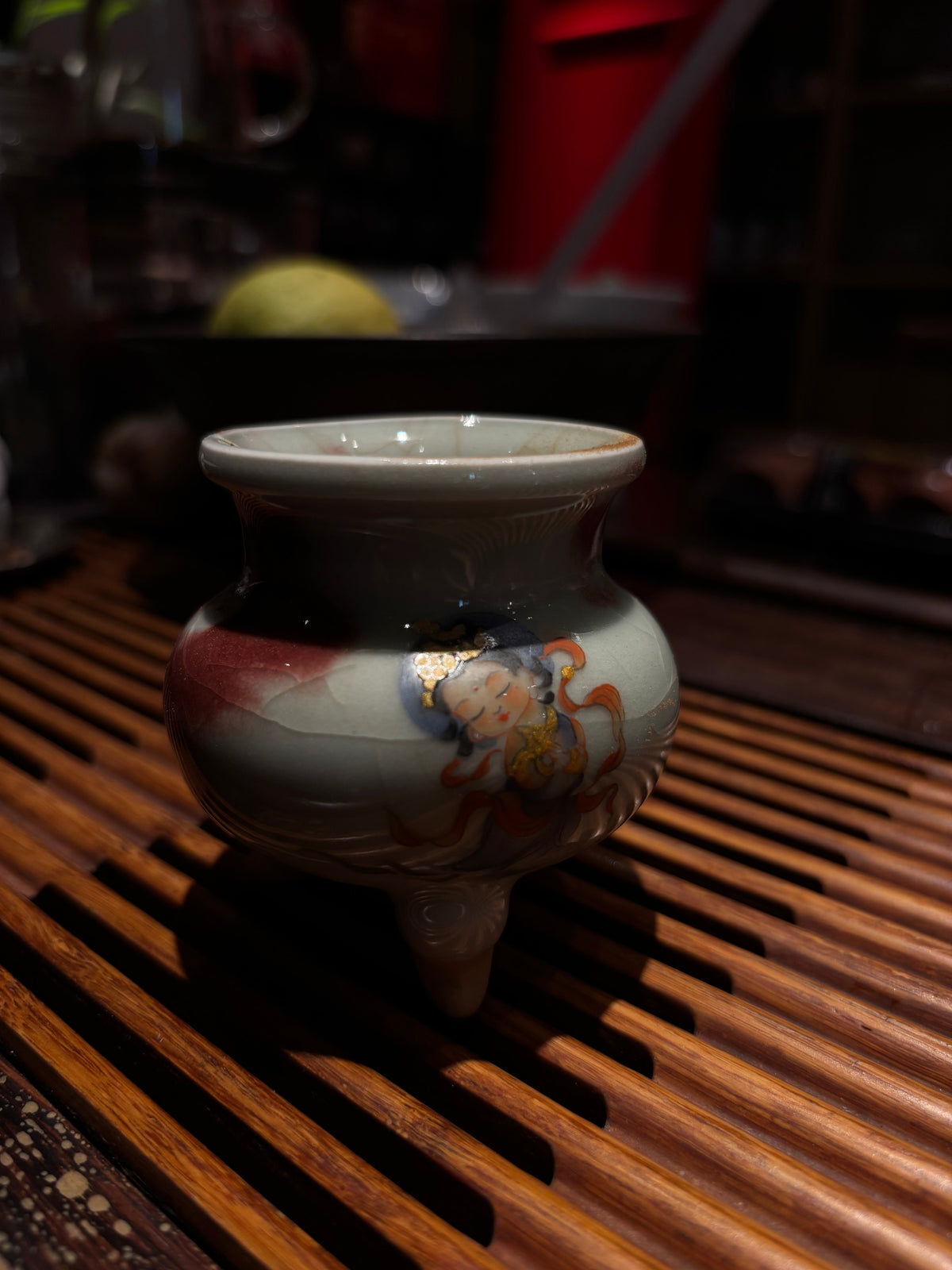 Triangular Porcelain Incense Holder for Tea Corners and Quiet Rooms angle 6