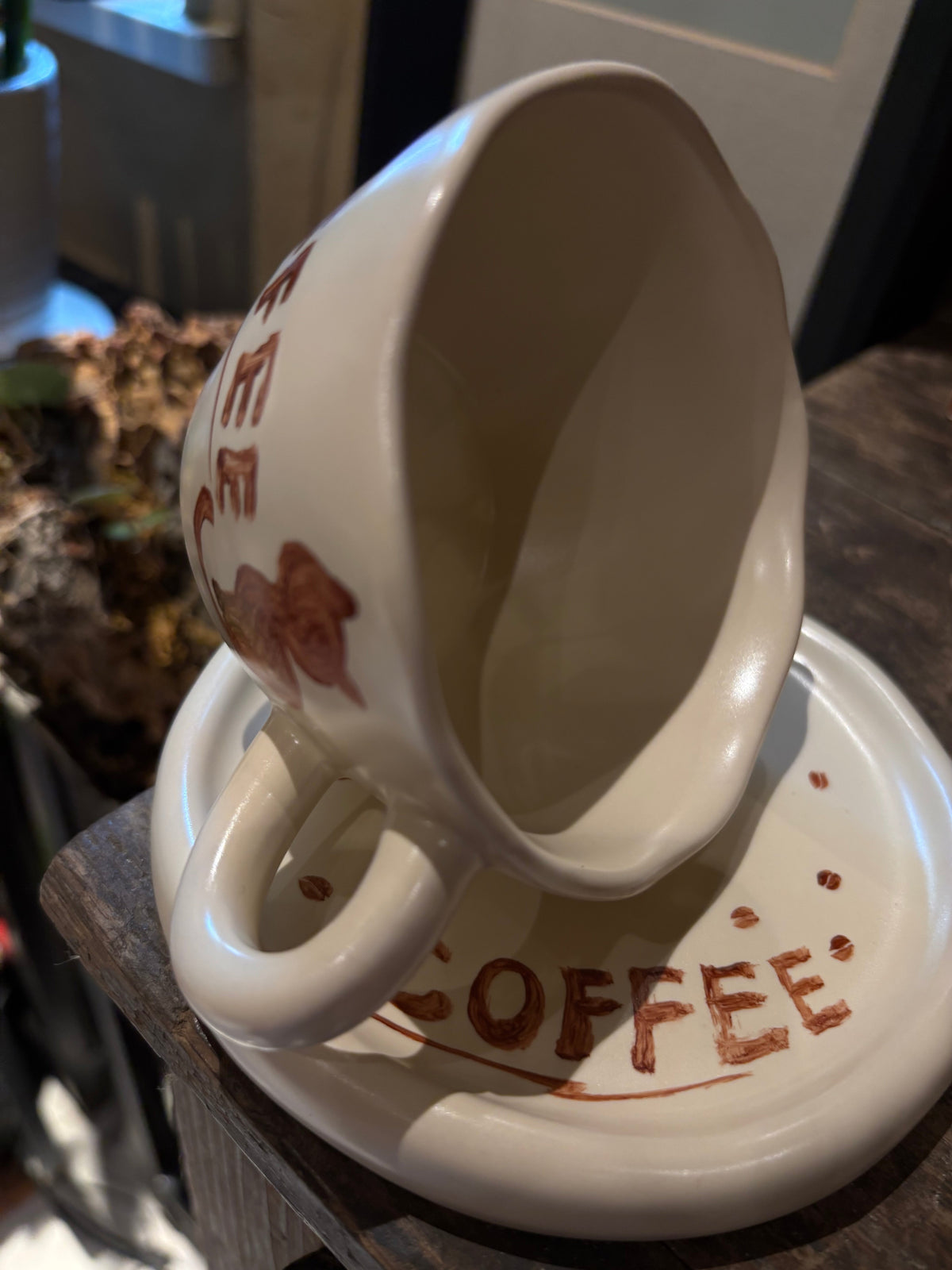 Lonely Cat Porcelain Coffee Cup for Quiet Morning Rituals angle 2