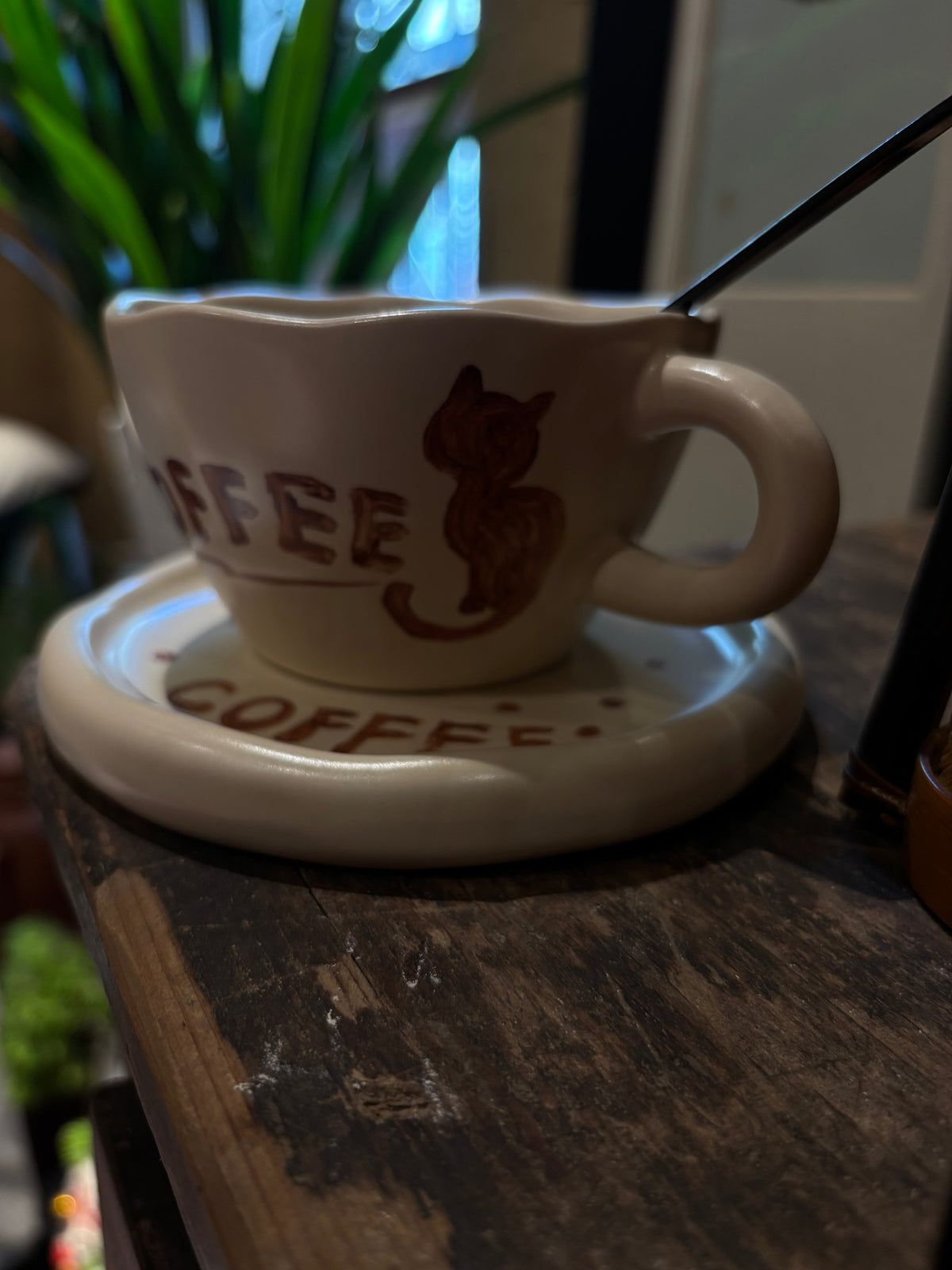 Lonely Cat Porcelain Coffee Cup for Quiet Morning Rituals angle 6